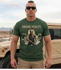 Load image into Gallery viewer, Vintage Vitality™ "Stand Your Ground" Warrior &amp; Wolves | Traditional Masculinity T-Shirt